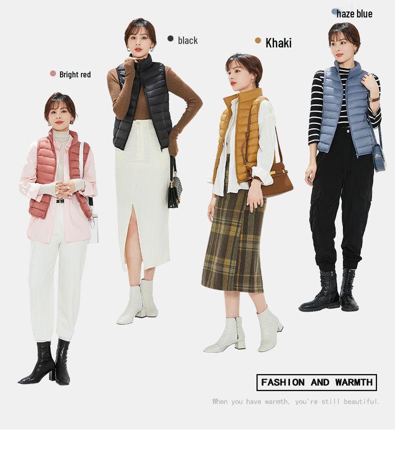 Женский легкий жилет Youjia с 90% пуха белой утки - Без рукавов, теплый и стильный для осени и зимы