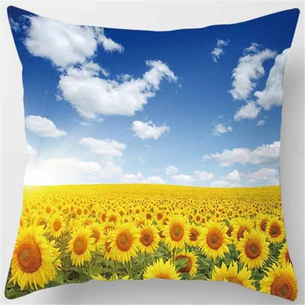 Sunflower Decorative Pillowcase Office Living Room Car Ornaments Home Pillowcase