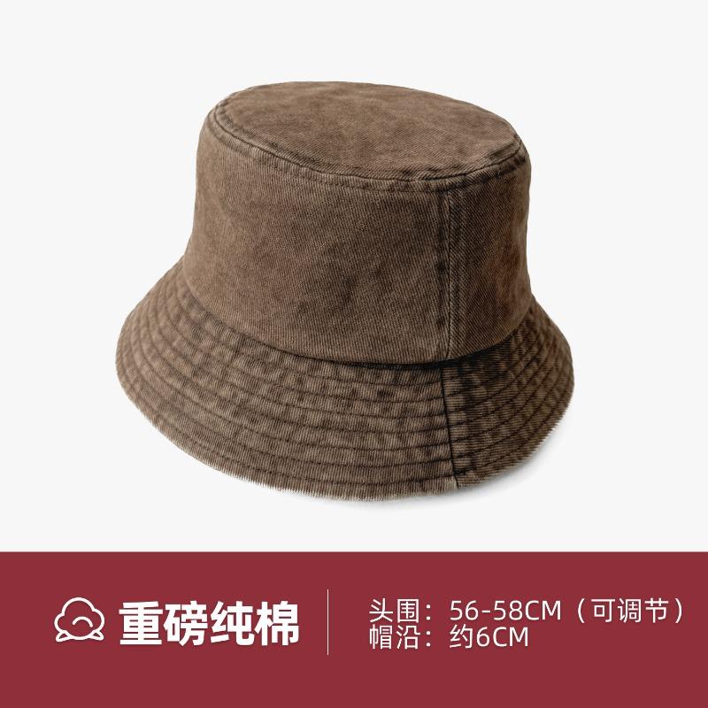 Solid Color Cotton Bucket Hat Retro Versatile Girls Basin Hat Early Autumn Plain Sun Hat