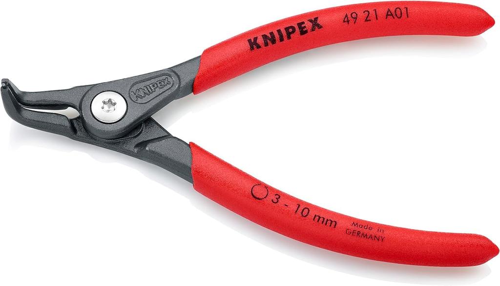 KNIPEX Precision Snap Ring Pliers for Curved Shafts, (SB) 4921-A01