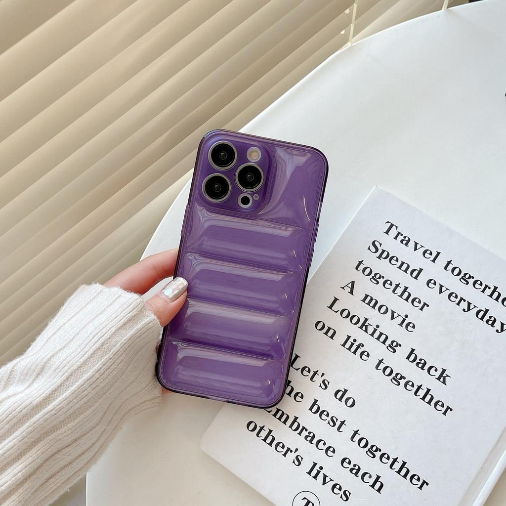 Чехол для телефона iPhone 13 из материала пуховика для 14 Pro Max и 12. Противоударный межграничный мягкий чехол.