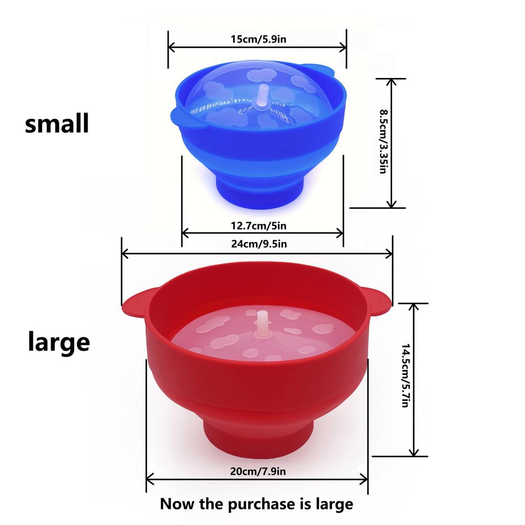 1 Set Large Collapsible Silicone Microwave Popcorn Bowl with Lid and Handle, Heat Resistant Hot Air Popcorn Maker Bucket