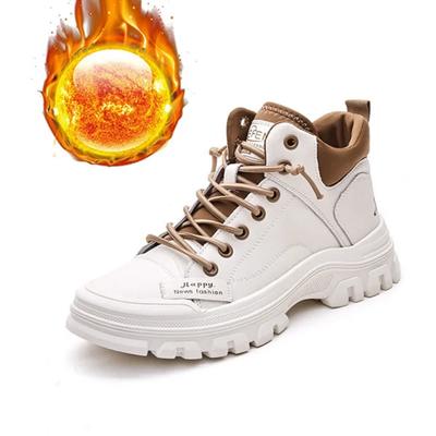 Осенне-зимняя обувь, женские ботинки, плоские нескользящие женские ботильоны, плюшевые теплые модные женские ботинки A4903