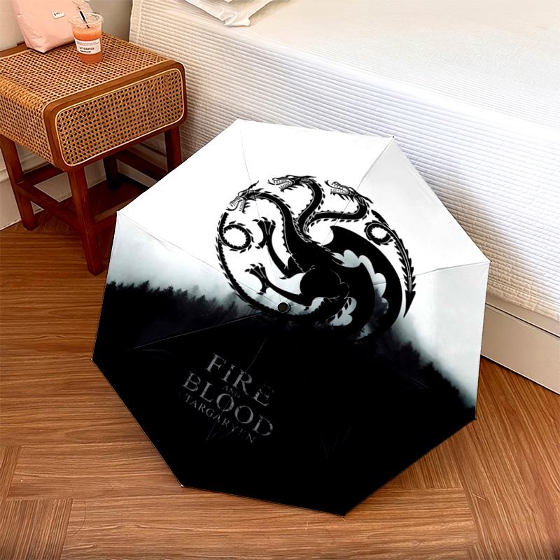 1 шт. Автоматический складной зонт - Мультяшный узор, Портативная и складная конструкция с 24 спицами, Рождественские и новогодние подарки