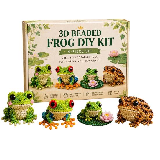 3D Beaded Animal Cute Beaded DIY Kit Frog Alpaca