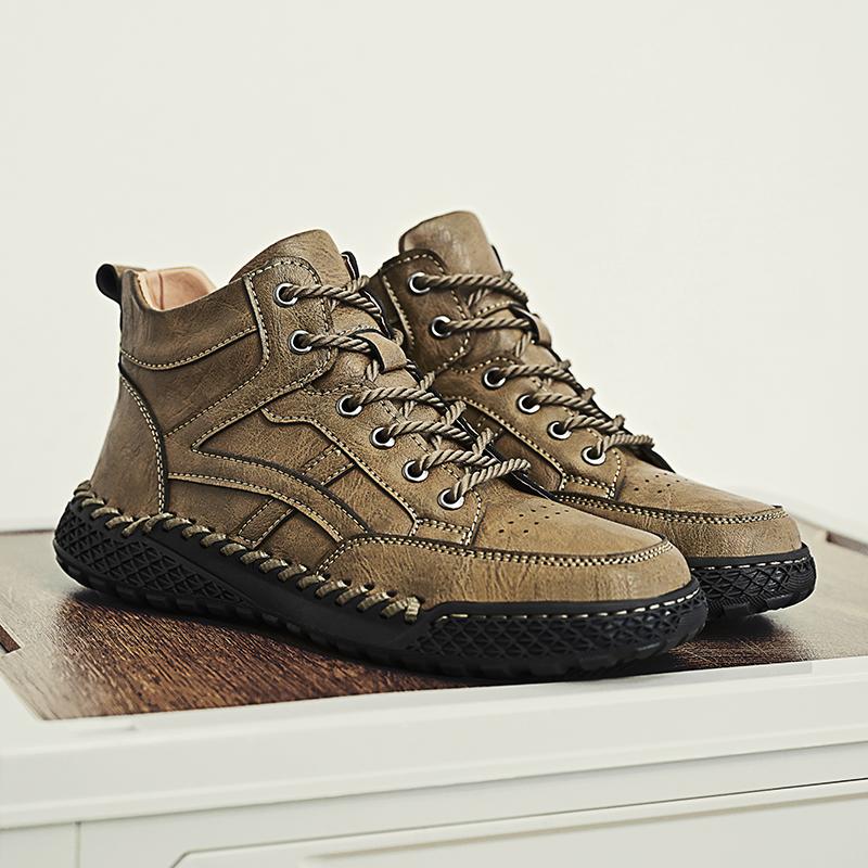 Men Leather Fashion Low Top Hiking Shoes 2024 Male Lace-Up Comfortable Sale Winter Boots Classic Luxury Brand Outdoor Ankle Boot