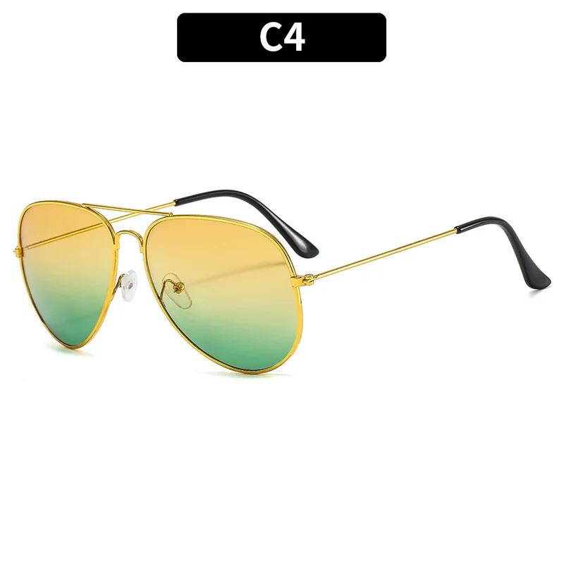 Роскошный бренд Двойной мостик авиационные солнцезащитные очки для женщин и мужчин сплав оправа пилот океан градиентные линзы солнцезащитные очки для женщин и мужчин очки