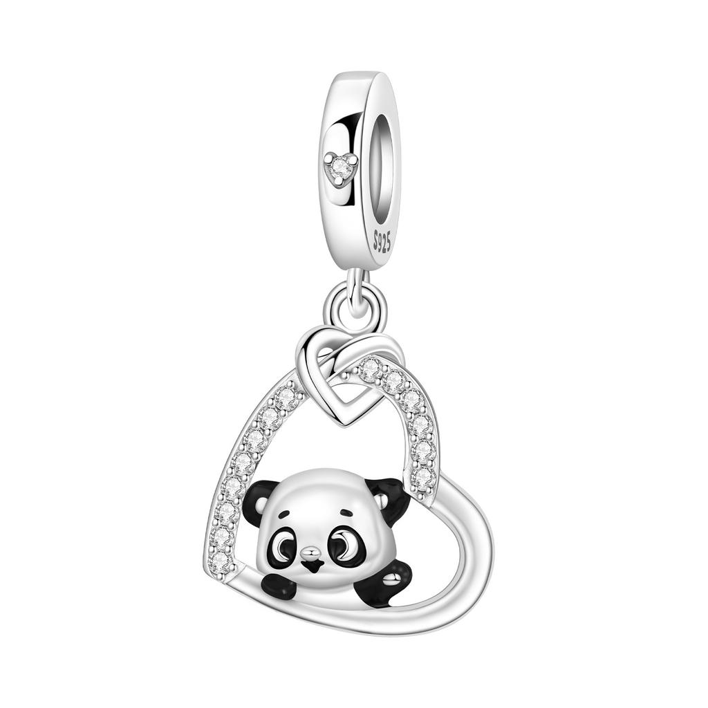 Orstarry 925 Silver Little Bear Pendant Beads Charm Bracelet Jewelry DIY Gifts for Party Animal Lovers