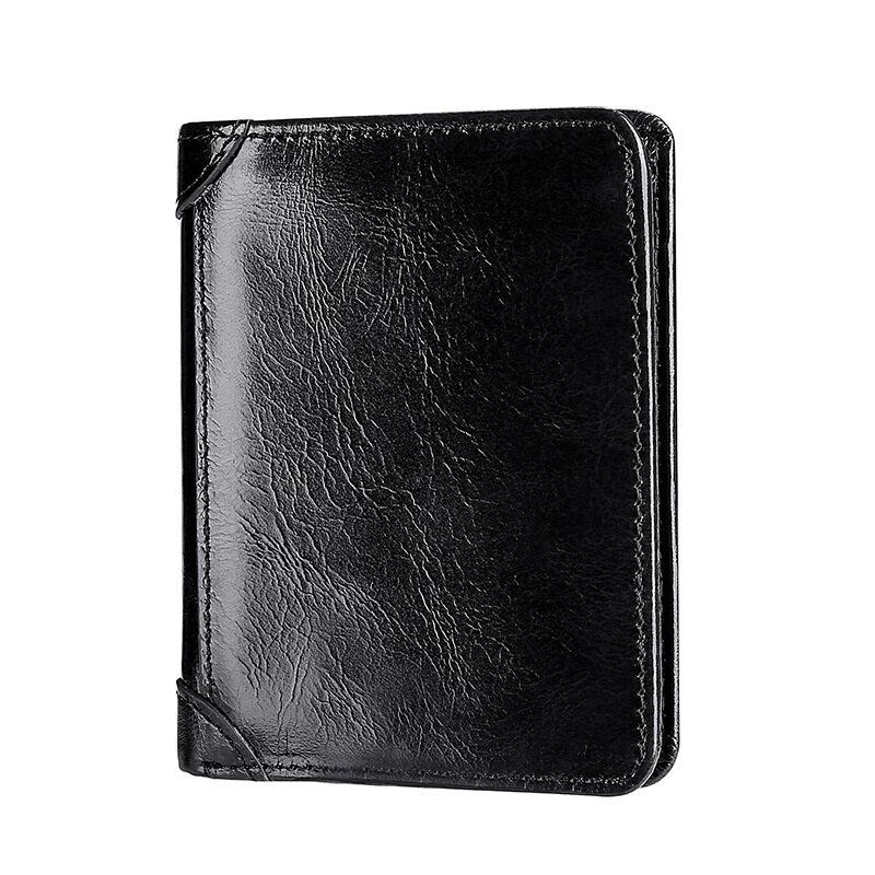 Мужские кошельки из натуральной кожи, мужской кошелек, кредитные визитницы, винтажный коричневый кошелек из воловьей кожи, масляный воск