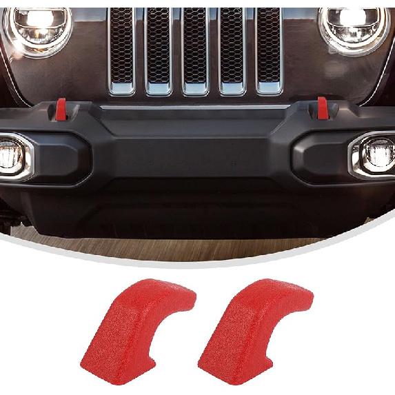 Lkip Tow Hook Covers for Jeep Wrangler 4XE JL JK & Gladiator JT (2007-2025) - Rubber Sleeve Protectors for Front Bumper, Exterior Accessories(Black)