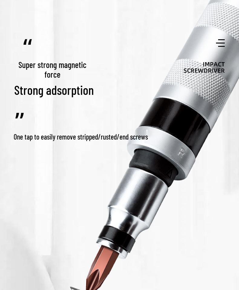 Набор ударных бит и экстракторов для винтов: Удалитель ржавых/сломанных головок, крестовое нарезание резьбы, готов к удару молотком