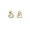 New Full Hollow Heart Ear Bone Pin Screw Super Flash Stud Twin All-Match Daily Studs Rings