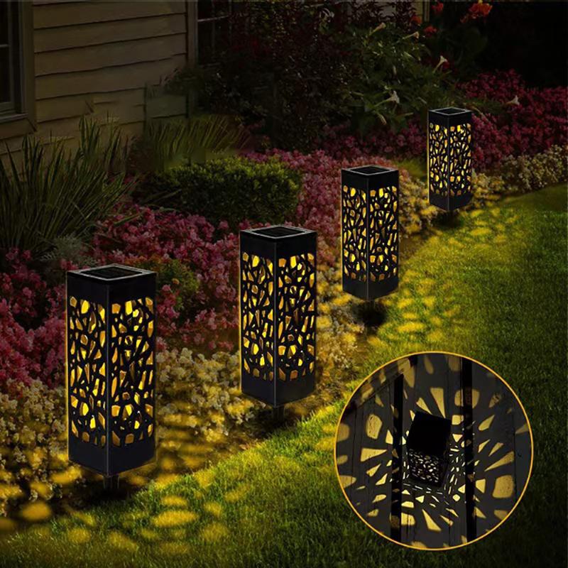 Полая солнечная лампа для газона, солнечный торшер, уличная водонепроницаемая вилка, садовая лампа для газона, декоративная пейзажная лампа