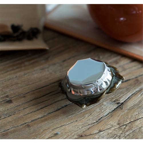 Gannbarou Tea Canister, Moisture and Oxidation Preventive Tea Container, Tea Ceremony Utensils, Realistic Persimmon Design, Ceramic Decor, Ornament, H