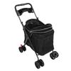 Foldable Pet Stroller Breathable Mesh with 2 Way Zipper Canopy Detachable Food Tray Cup Holder Travel Cat Dog Stroller