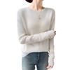 Women's Cashmere Slimming Long Sleeve Round Neck Sweater - Versatile Casual Top for Spring/Autumn