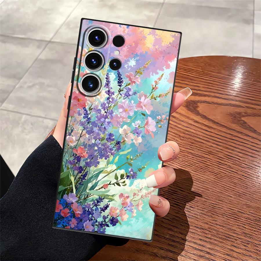 Мультяшный цветочный чехол для Samsung Galaxy S26 Ultra Note 20 8 9 10 S10 S9 S24 S20 Ultra S25 Plus S23 S21 FE Funda Чехол для телефона