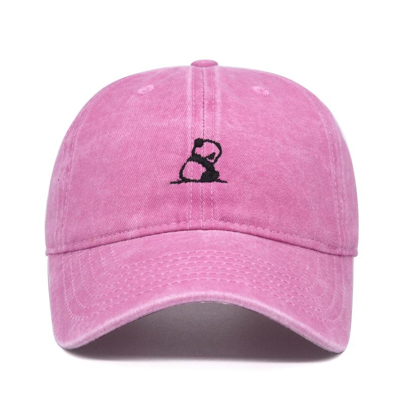 Модная бейсболка с вышивкой панды для мужчин и женщин, из выстиранного хлопка, кепки снэпбек, уличная регулируемая одежда, солнцезащитные шляпы