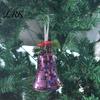 Mirror Tiles Bell Decorations Christmas Disco Decoration, Reflective Xmas Hanging Ornament, Decorative Bells with Berries Tree Pendant for Holiday