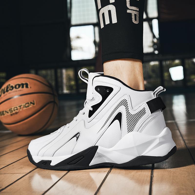 Мужские баскетбольные кроссовки. Новые баскетбольные кроссовки осенью и зимой. Мужская обувь. Высокие туфли большого размера. Спортивная обувь из кожи из суперволокна.