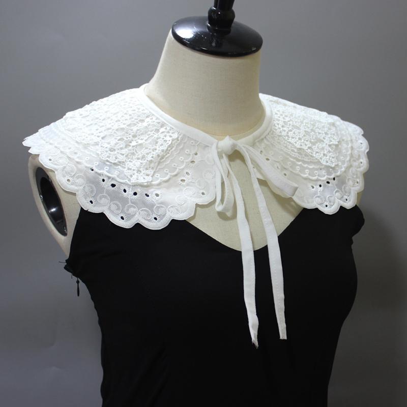 Layer Embroidered Fake Collar Shawl Wrap Decorative Lapel Removable Neckline Ladies Top Collar Clothes Accessories