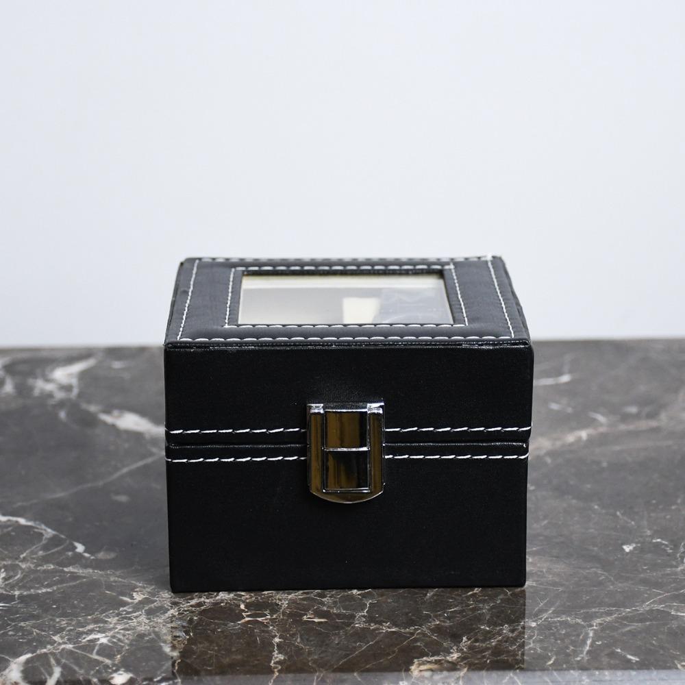 PU Leather Watch Box Black Watch Storage Box Luxury Watch Display Box