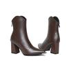 Fashion Women's Ankle Boots Fashion Pointed Toe Zippers Short Botas Ladies Elegant Square High Heel Winter Women's Footwear 2024 New