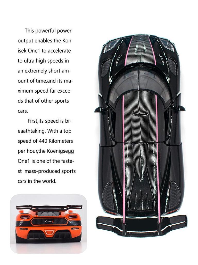 Синао 1:32 Модель спортивного автомобиля Koenigsegg - распашная дверь, звук и свет, инерционный механизм, игрушка из сплава