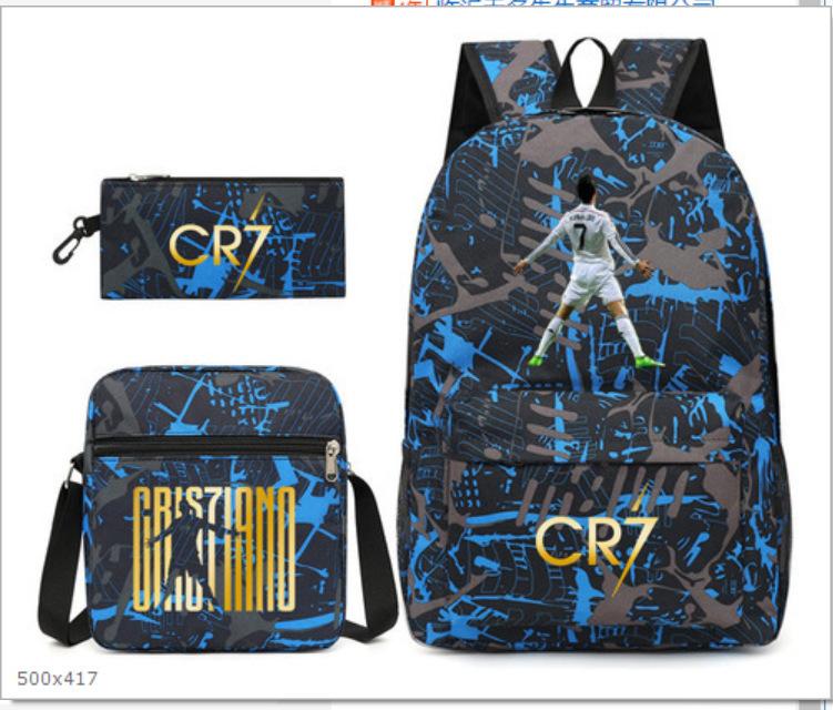 Youth Fashion Backpack Shoulder Bag Pencil Case Children'S Student School Bag 3-Piece Set