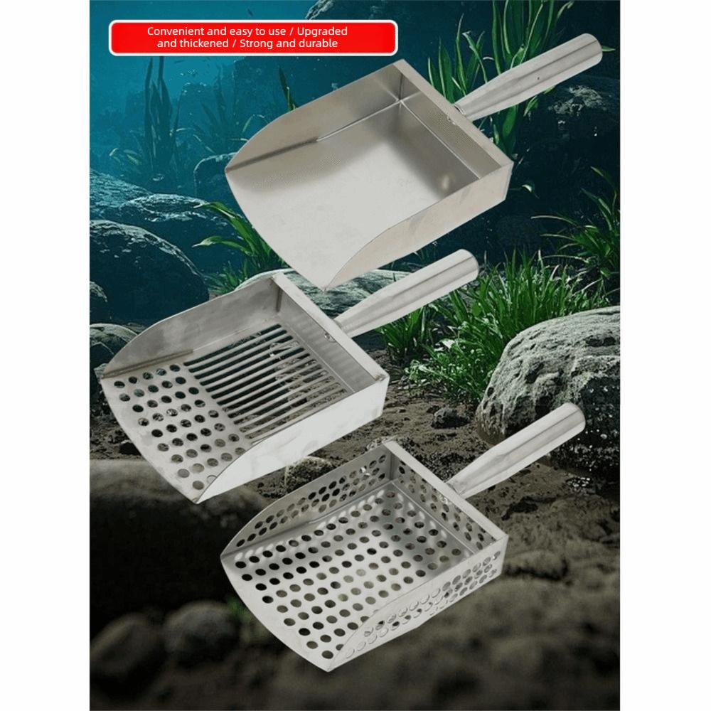 Stainless Steel Sand Sifter Handheld Beachcombing Scoop Clam Digging Shovel Shell Collecting