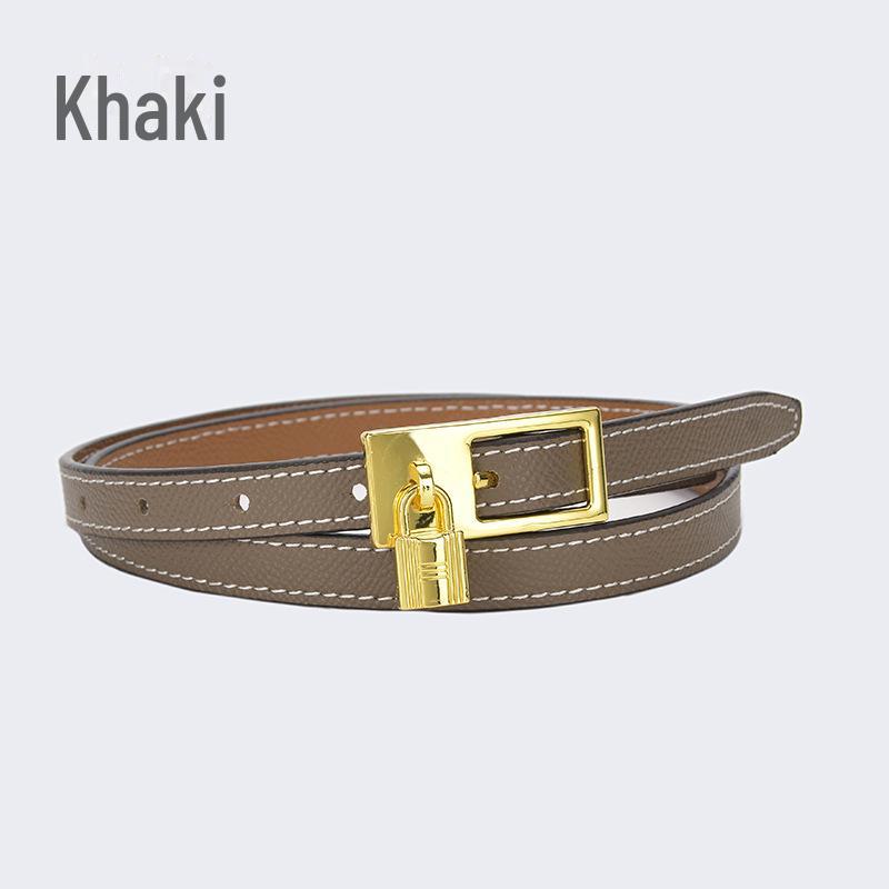 Женский модный кожаный ремень с пряжкой-фиксатором и регулируемыми карманами — тонкий универсальный дизайн