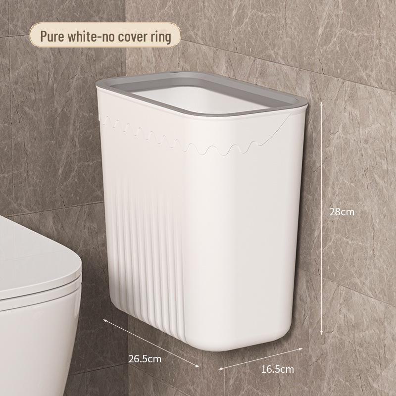 Punch-Free Wall-Mounted Trash Can with Lid - Large Capacity for Kitchen, Bathroom, or Living Room