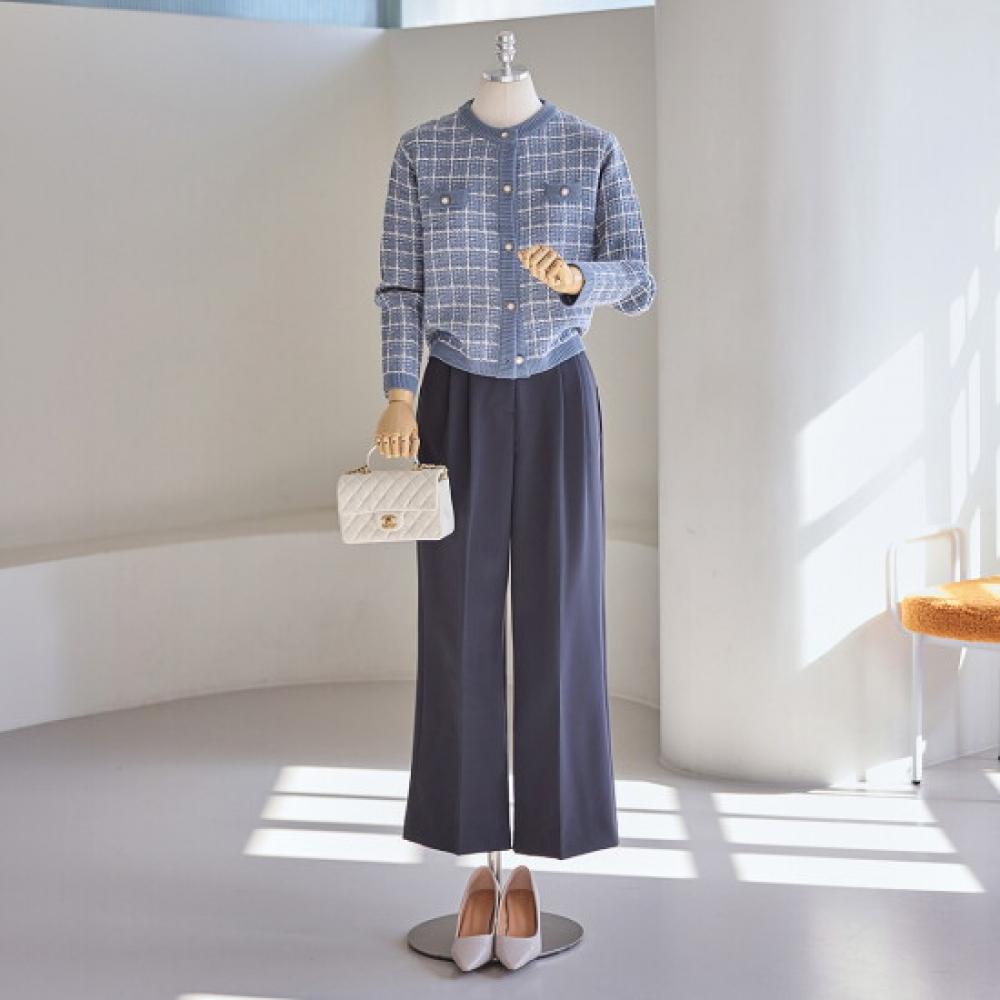 Customable Check Tweed Knit Cardigan T2603cd031a