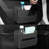 SEAMETAL Car Interior Storage Organizer Foldable Leather Trash Bin Seatback Hanging Multi Pocket Car Door Storage Box Accessories