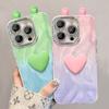 Градиент Любовь Ушные Куклы Подходят для Apple 16 Пуховая Пряжа Чехол для Мобильного Телефона Vivo Xiaomi Oppo Huawei 13promax