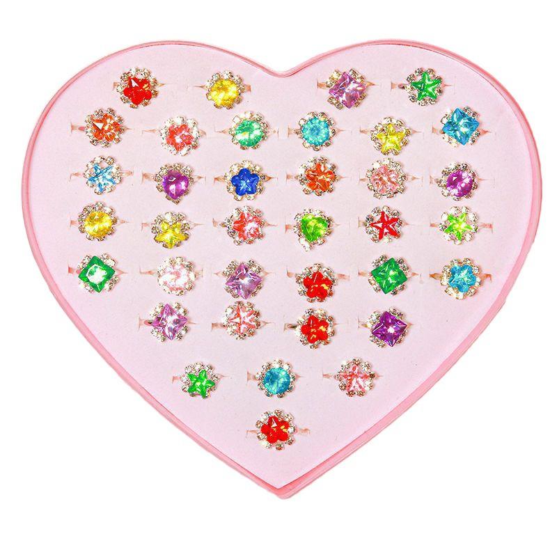 Кольца с кристаллами в виде принцессы из мультфильма для девочек-малышей - детский ювелирный подарок