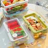 Crisper Box Двухслойное отделение с крышкой и ручкой, штабелируемые органайзеры, прозрачный контейнер для еды, экономящий место
