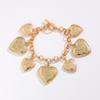 Stereoscopic Metal Heart Bracelet Elegant Vintage Jewelry Temperament Heart Pendant Necklace  Daily