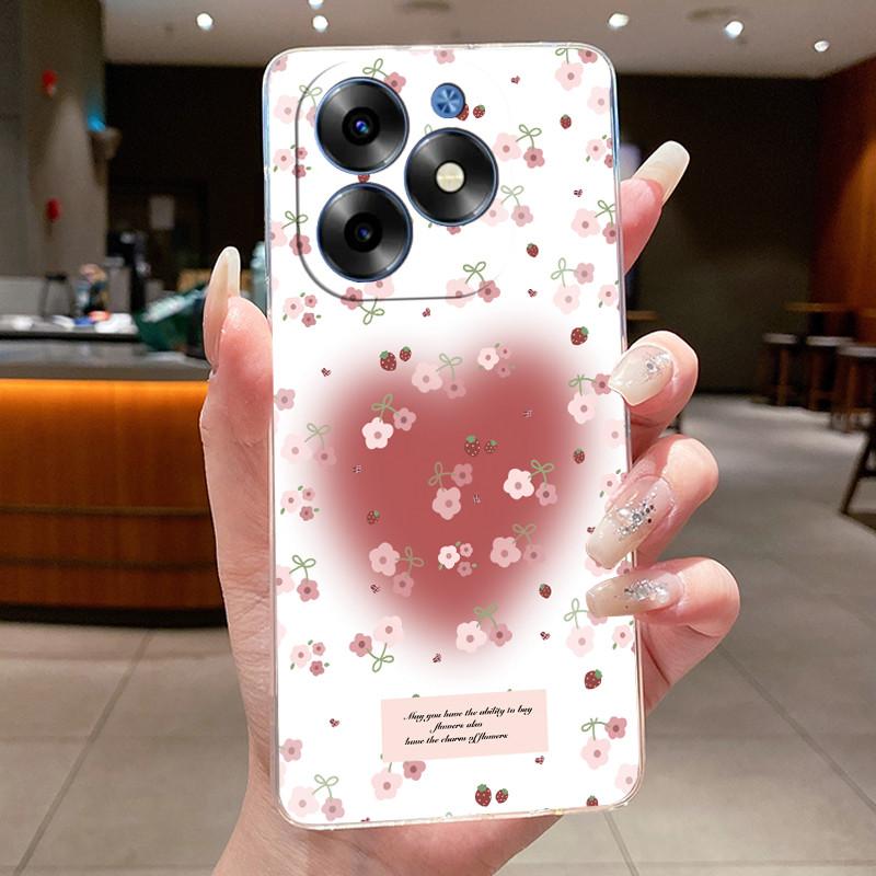 Модные Цветы Для Itel S23+ S23 Plus S681LN ItelS23+ 2023 Прозрачный Силиконовый Защитный Чехол-Накладка На Заднюю Панель Телефона Мягкий ТПУ Чехол