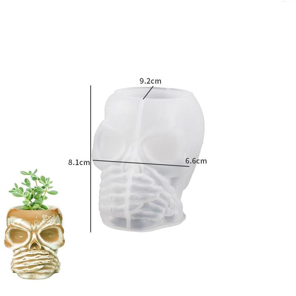 1 Pc Halloween Decorative Silicone Mold 3D Skull Resin Silicone Mold DIY Storage Box Mould Soap Plaster Casting Holiday Gifts