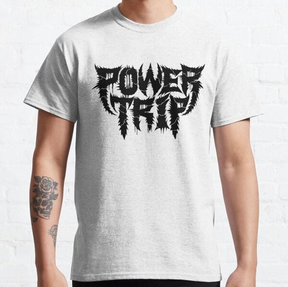 Футболки с логотипом Power Trip Merch Унисекс Плотный Хлопок Все Размеры Перепечатка