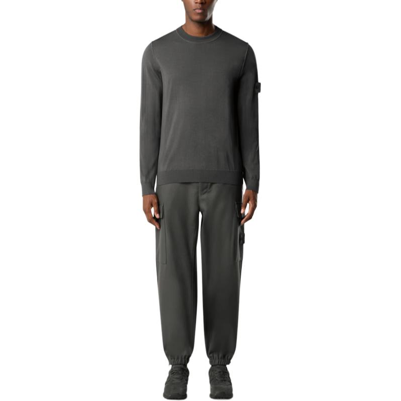 Stone Island logo-patch crew-neck sweater K2S155100074S00FC-V0067