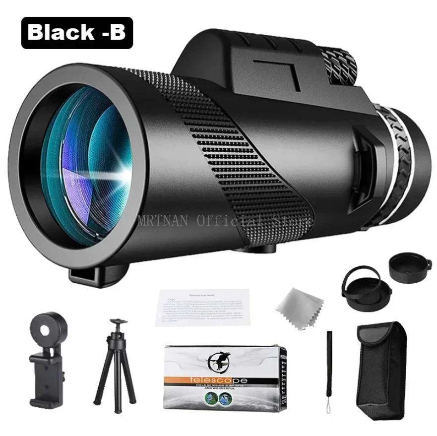 Портативный телескоп 80x100 с зумом HD 5000 м, складной мощный телескоп для охоты, спорта, активного отдыха, кемпинга, путешествий