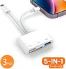 5-в-1 USB 3.0 Картридер Lightning Type C SD TF Адаптер для карт памяти для iPhone MacBook Samsung Android Телефон Ноутбук