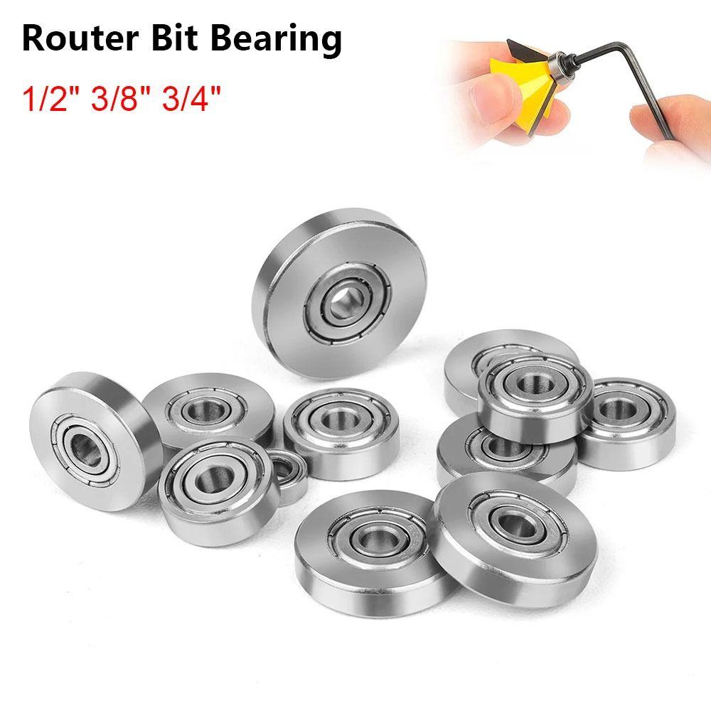1Pcs 4.76mm 6.35mm 9mm Woodworking Bearing Top Mounted Milling Cutter Bearing for Router Bit Head