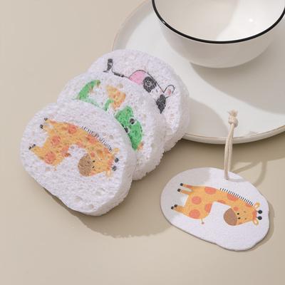 Губка из сжатой древесной массы для мытья посуды на кухне, многоразовые чистящие губки для мытья посуды Двухсторонние универсальные антипригарные целлюлозные губки для мытья посуды