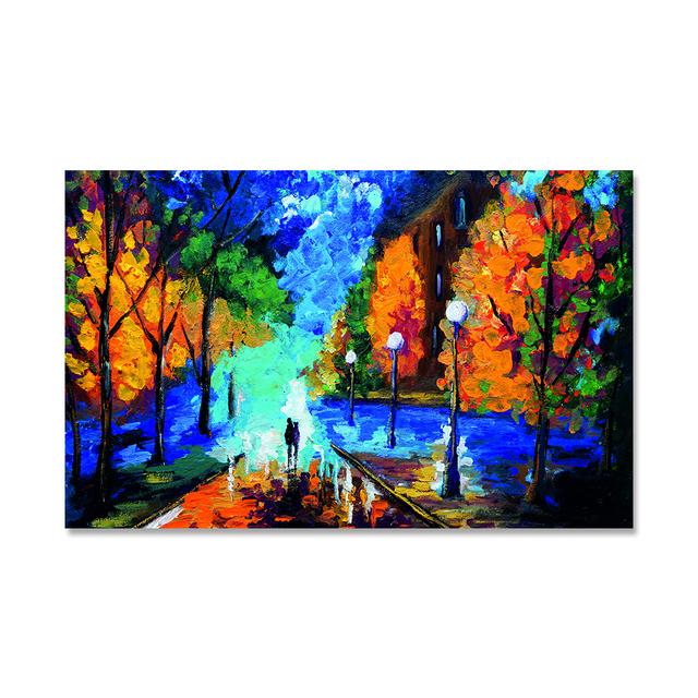 Большой размер Ретро картина маслом напечатанные холсты Плакаты с видом на улицу Парижа Пейзаж Пары Настенные картины для декора гостиной