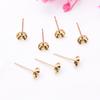 10pcs 18K Gold Cross Bowl Needle S925 Sterling Silver Needle DIY Handmade Bowl Needle Pearl Holder Stud Earrings Jewelry Accessories