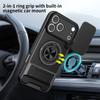 Магнитный чехол для телефона для IPhone 11 12 13 14 17 Pro Max 17 Air 15 16 Plus Ударопрочный Чехол с защитой камеры на слайдере Кольцо-подставка
