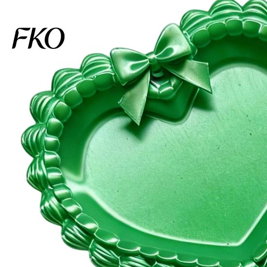 Decorative Jewelry Display 3D Printed Bow Tray, Heart Shape Ring Dish, Entryway Table Trays, Pink Organizer Trinket Tray for Rings Necklaces